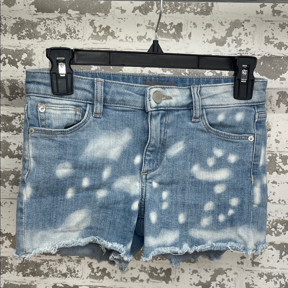DL1961 Bleached Denim Lucy Shorts with Frayed Hem Size 14